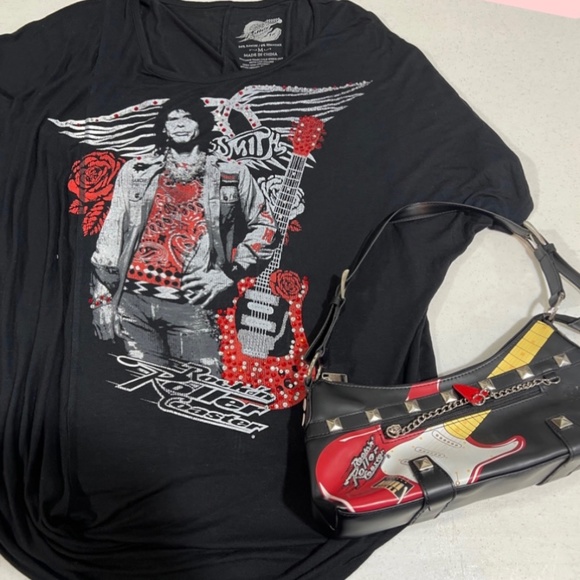 Vintage Disney Aerosmith Shirt & Purse - Picture 1 of 1